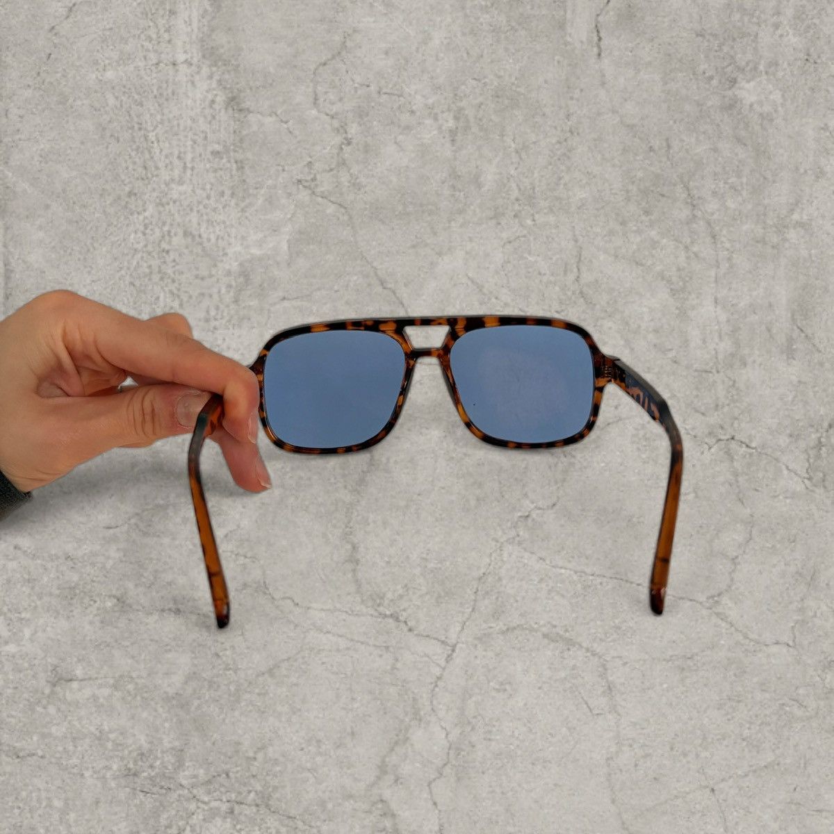 Japanese Brand Aviator sunglasses in blue tortoise shell frame. One size Size ONE SIZE - 5 Thumbnail