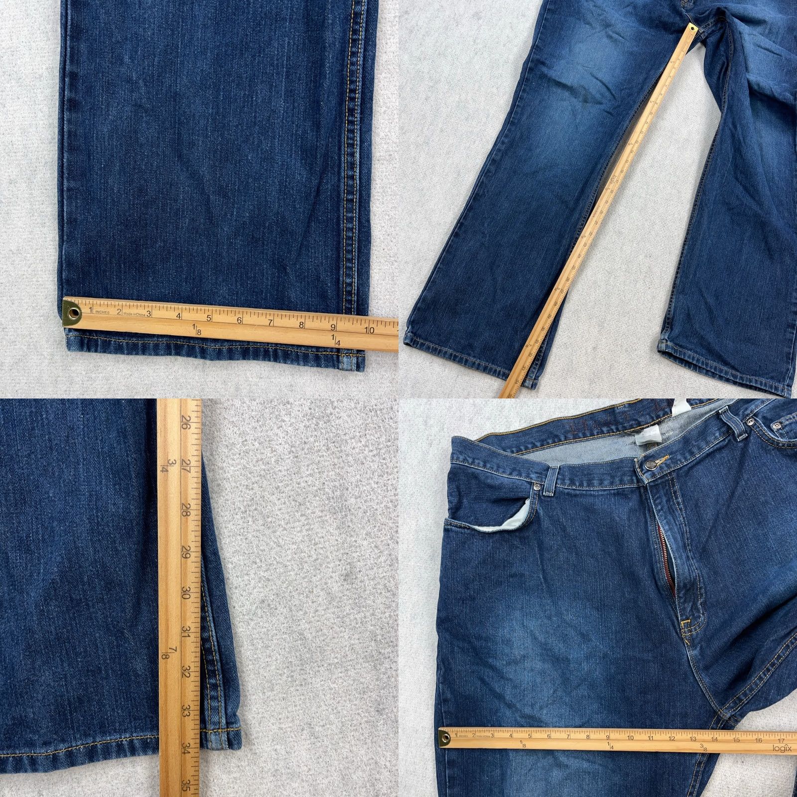 Harley Davidson Harley-Davidson Jeans Men 46x36 Slim Boot Cut Dark Wash USA Made Denim 5-Pocket Solid Blue MCM Images Size US 30 / EU 46 - 8 Thumbnail