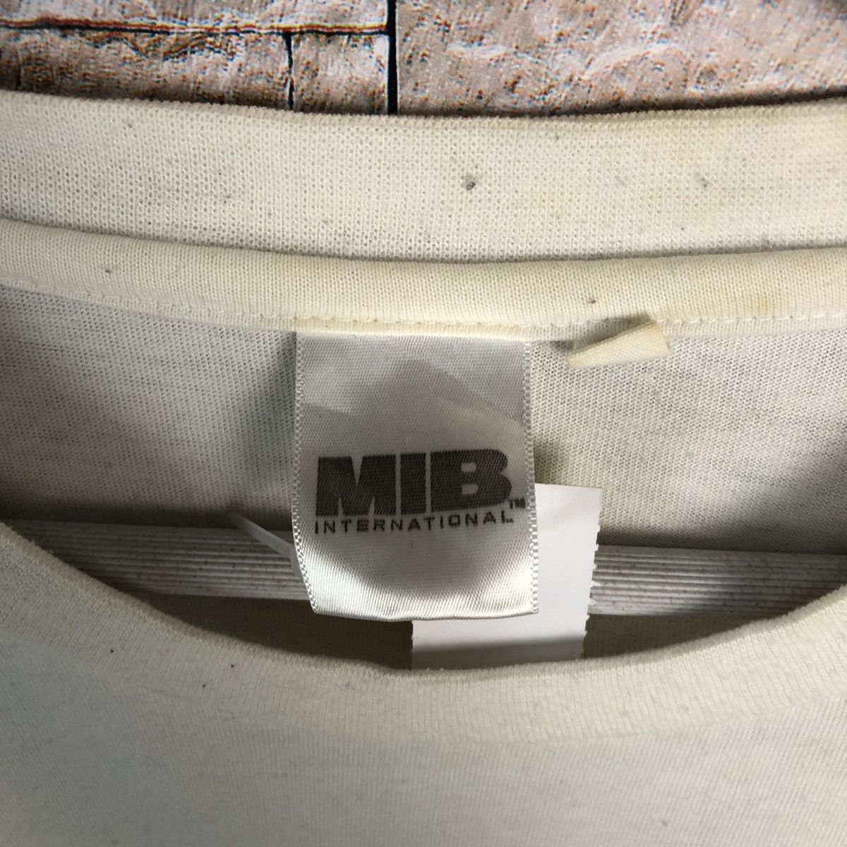 Vintage MIB men in black White T-Shirt #A244 Size US L / EU 52-54 / 3 - 10 Thumbnail