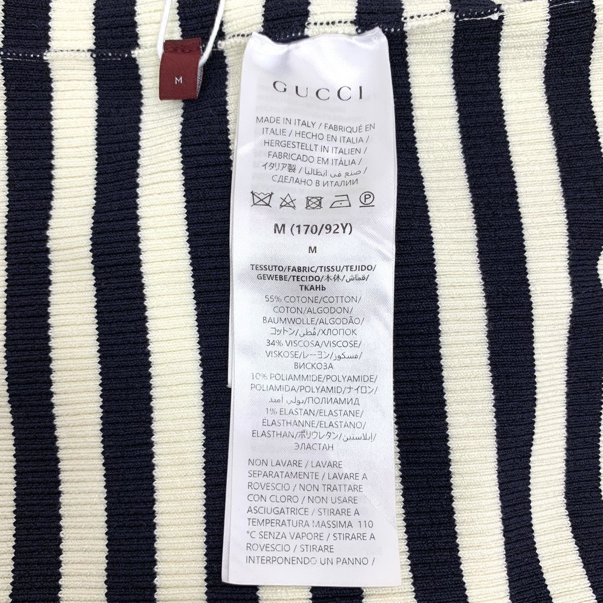 Gucci Gucci Logo Striped Collared Short Sleeve Knit Top K26WX Size M / US 6-8 / IT 42-44 - 7 Thumbnail