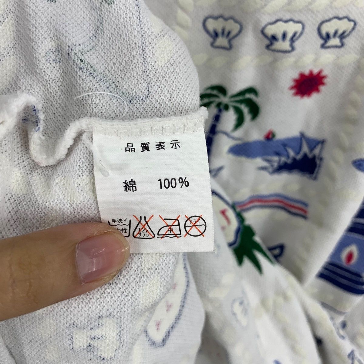 Vintage Vintage CONNIE LUIS PARIS AOP Nature Polo Tee Shirt Top Size L / US 10 / IT 46 - 7 Thumbnail