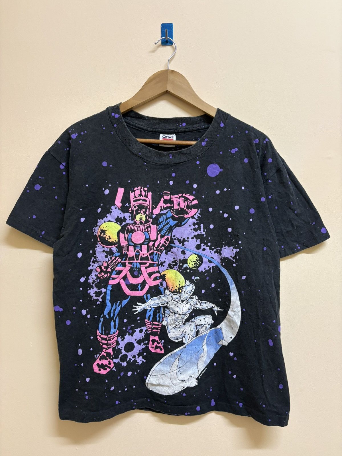 Marvel Comics Vintage 90s Rare Marvel Galactus Vs Silver Surfer AOP Tee Size US L / EU 52-54 / 3 - 1 Thumbnail