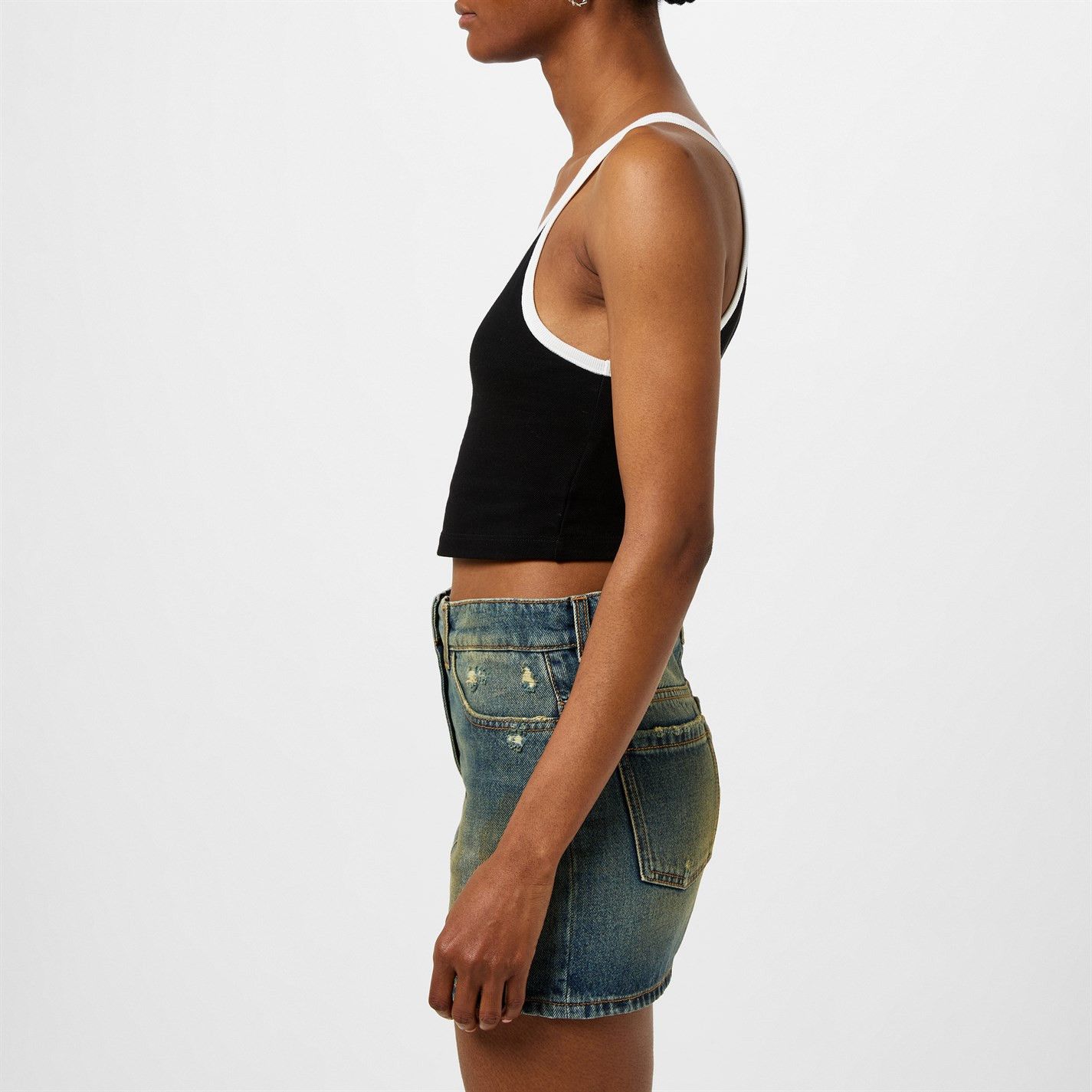 Palm Angels o1g2r1mq0325 Crop Top in Black & Off White Size M / US 6-8 / IT 42-44 - 4 Thumbnail