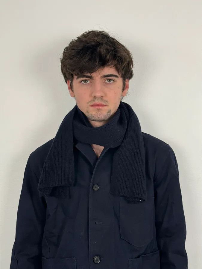 Prada 2000s Prada Navy Wool Minimalist Scarf Size ONE SIZE - 2 Thumbnail
