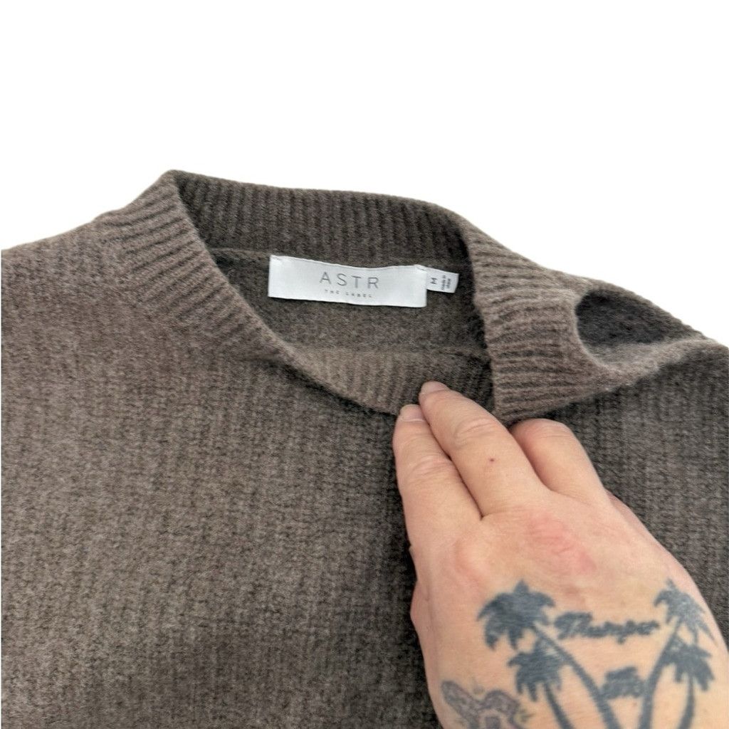 ASTR The Label ASTR THE LABEL Women Mud/Brown Cold Shoulder Wool Sweater M Size M / US 6-8 / IT 42-44 - 6 Thumbnail