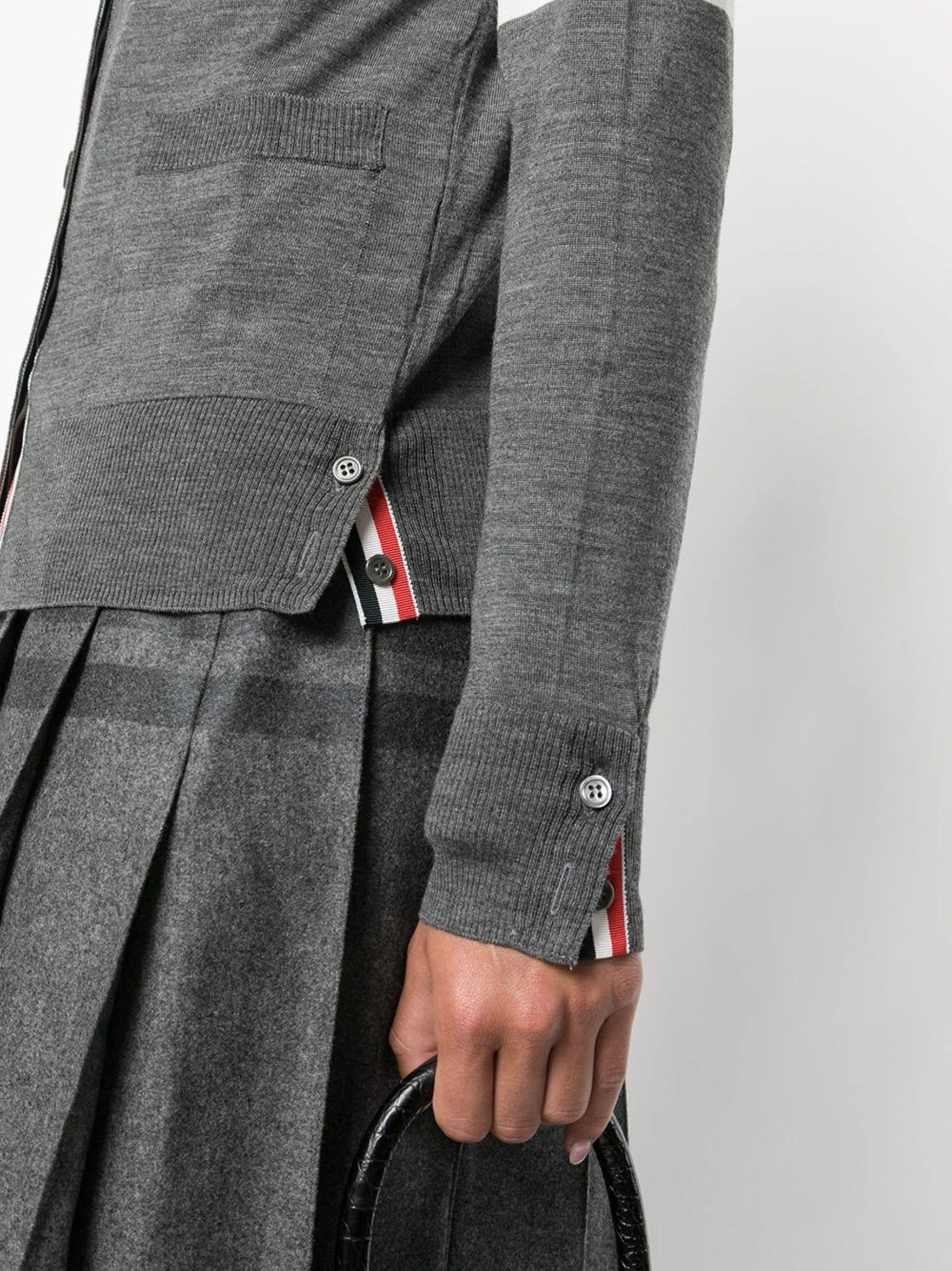 Thom Browne o1s22i1n0924 4-Bar Wool Melange Cardigan in Grey Size M / US 6-8 / IT 42-44 - 5 Thumbnail