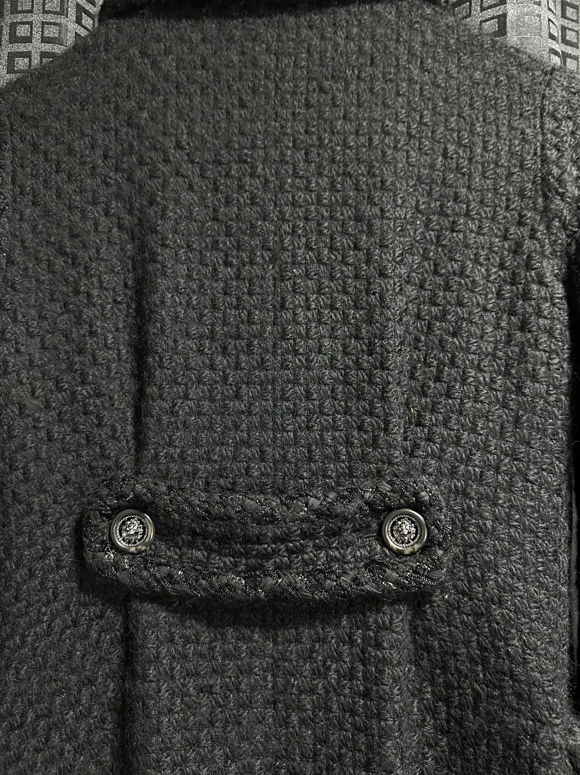 Chanel Chanel black long coat tweed jacket Size XXS / US 00 / IT 34 - 5 Thumbnail