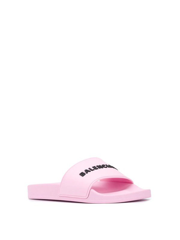 Balenciaga o1bcso1str0526 Pool Slides Sandals In Light Pink Size US 7 / IT 37 - 2 Thumbnail