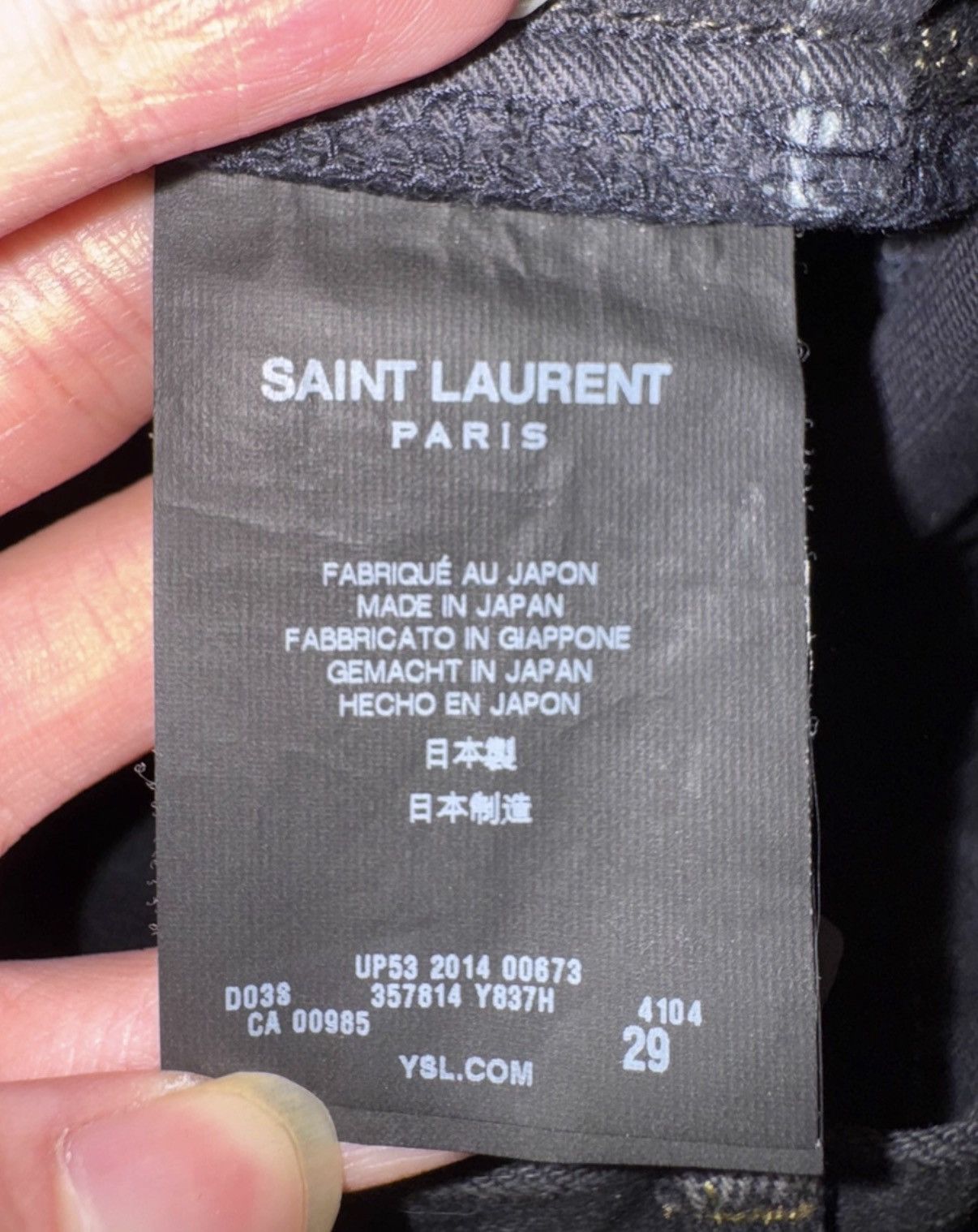 Saint Laurent Paris SLP 15SS Black Mud Oil Stain Heavy Destroyed Jeans Size US 29 - 7 Thumbnail
