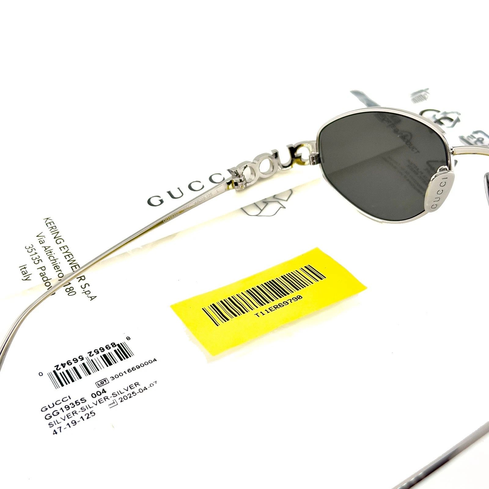 Gucci GUCCI 1935 Gg1935S Silver Mirrored Logo Metal Sunglasses 004 Size ONE SIZE - 8 Thumbnail