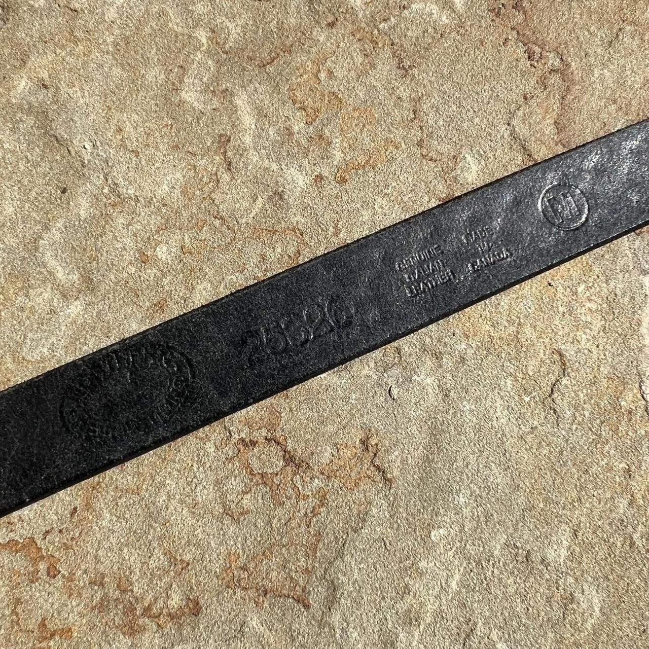 Northern Reflections Vintage 90s Black Grey Italian Leather Belt Embossed Woven Size ONE SIZE - 7 Thumbnail