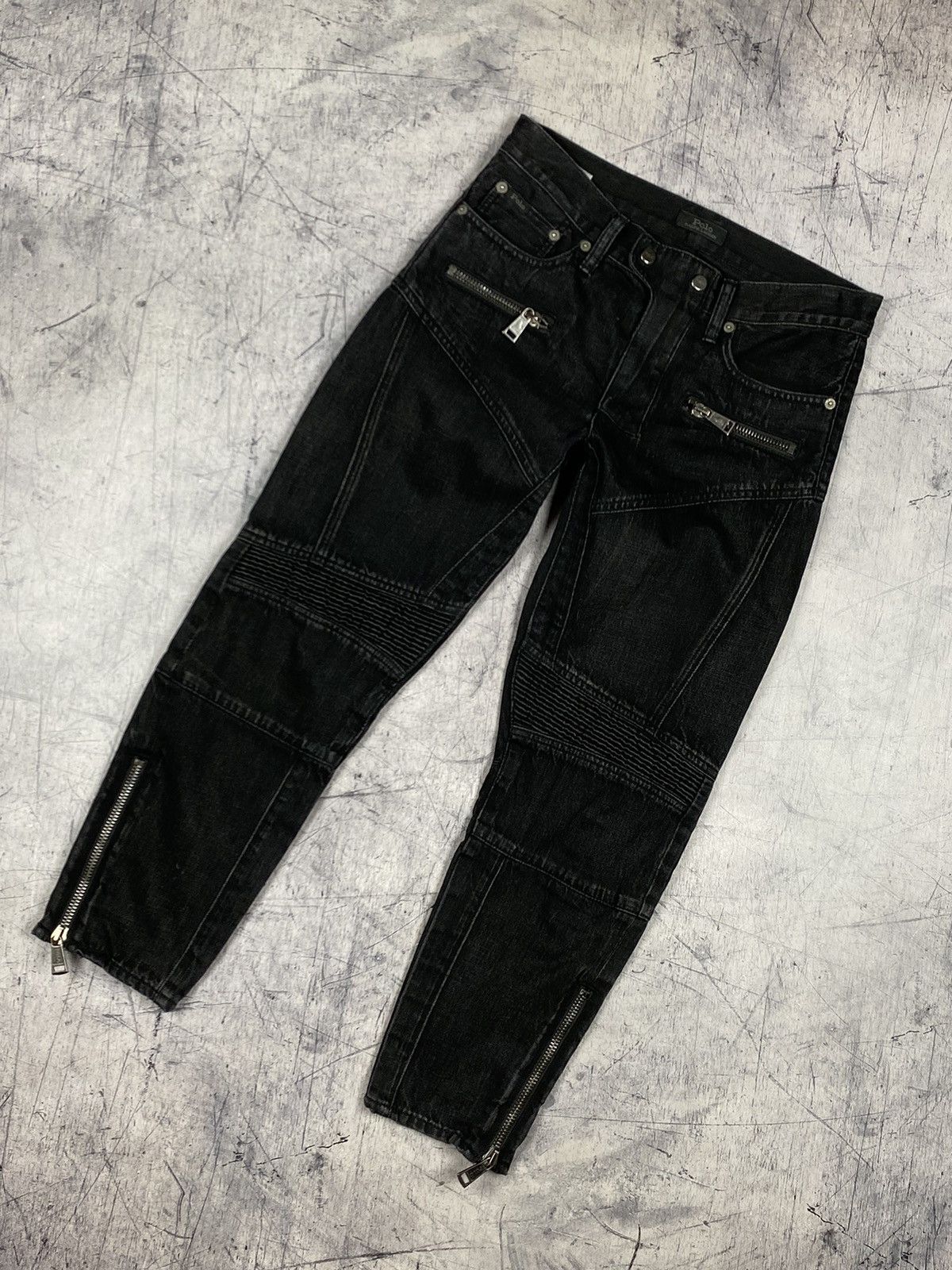 Polo Ralph Lauren × Ralph Lauren Polo Ralph Lauren rare black label biker jeans pants Size 26" / US 2 / IT 38 - 2 Thumbnail