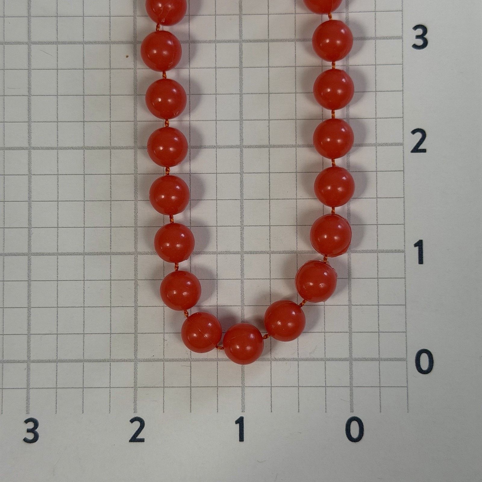 Vintage VTG 1980s Orange Beaded Necklace 36" Acrylic Fall Boho Knot Size ONE SIZE - 6 Thumbnail