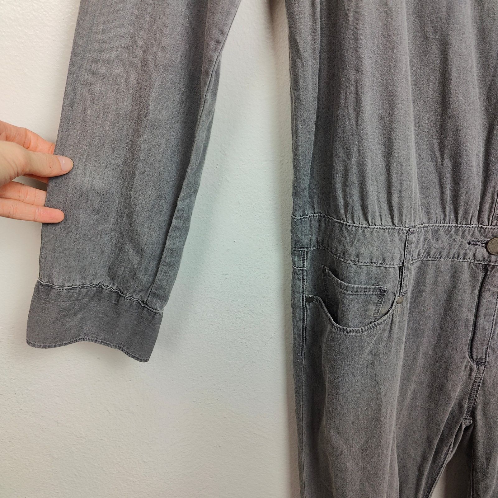 Paige Paige Jumpsuit Womens Large Gray Long Sleeve Boiler Suit Size 31" - 5 Thumbnail