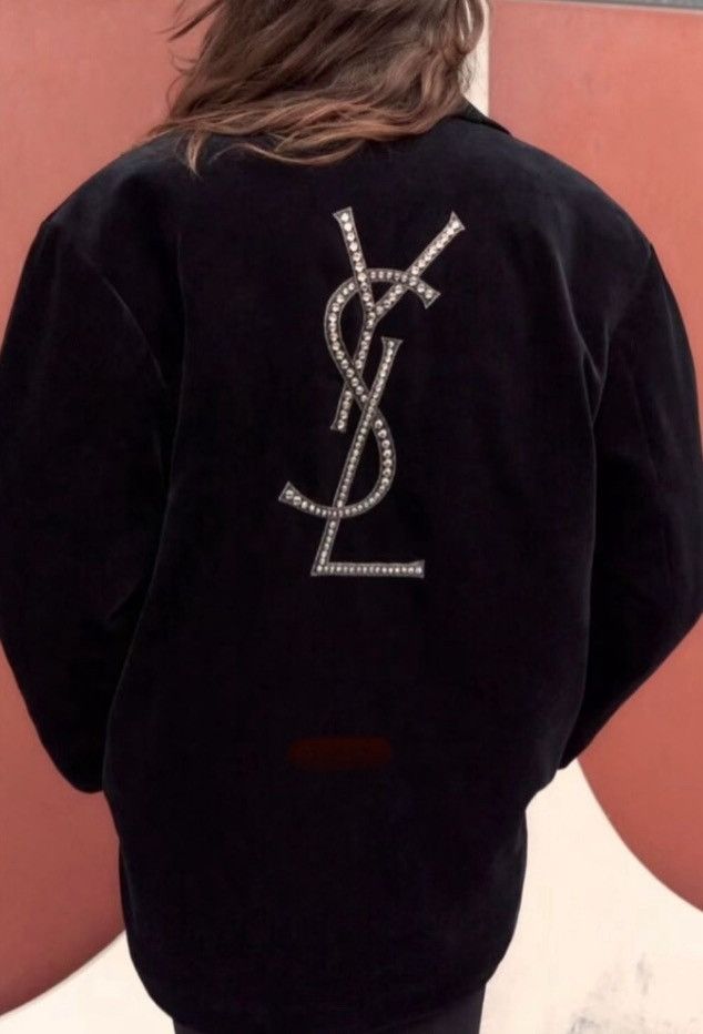 Saint Laurent Paris 🔥$8K VALUE🔥YSL Cassandre Peacoat Jacket in Cotton Velvet Size US S / EU 44-46 / 1 - 4 Thumbnail
