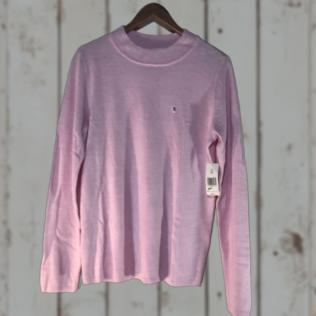 Pinko Kim Rogers Womens Sweater Pullover Mock Neck Long Sleeve Acrylic Fall Winter Spring M Pink Casual Size M / US 6-8 / IT 42-44 - 1 Thumbnail
