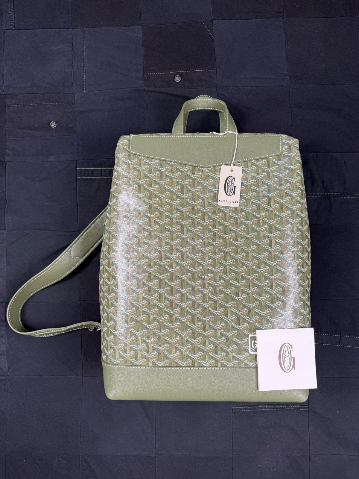 Pre-owned Goyard Cisalpin Backpack In Khaki In Green