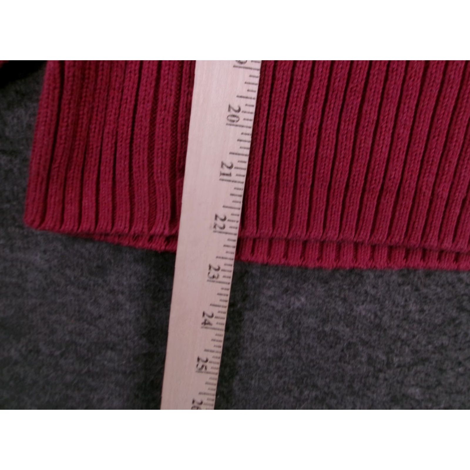 Lands' End Lands' End Sweater Womens M Ribbed Funnel Neck Button Raglan Cotton Burgundy Size M / US 6-8 / IT 42-44 - 5 Thumbnail