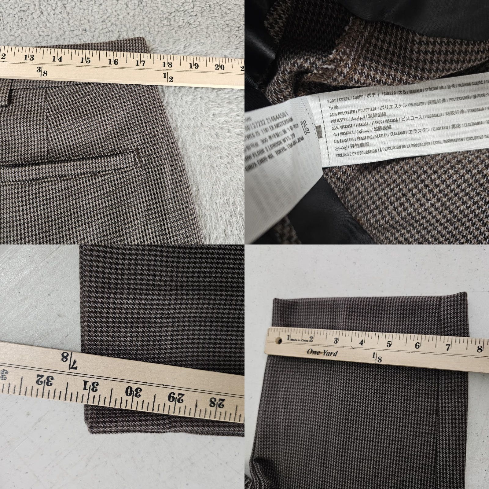 Abercrombie & Fitch Abercrombie & Fitch Dress Pants Mens 34x31 Brown Check Relaxed Fit, Pleated, Zip Fly, Pockets, Straight Leg, Office, Business, Casual Size US 34 / EU 50 - 8 Thumbnail