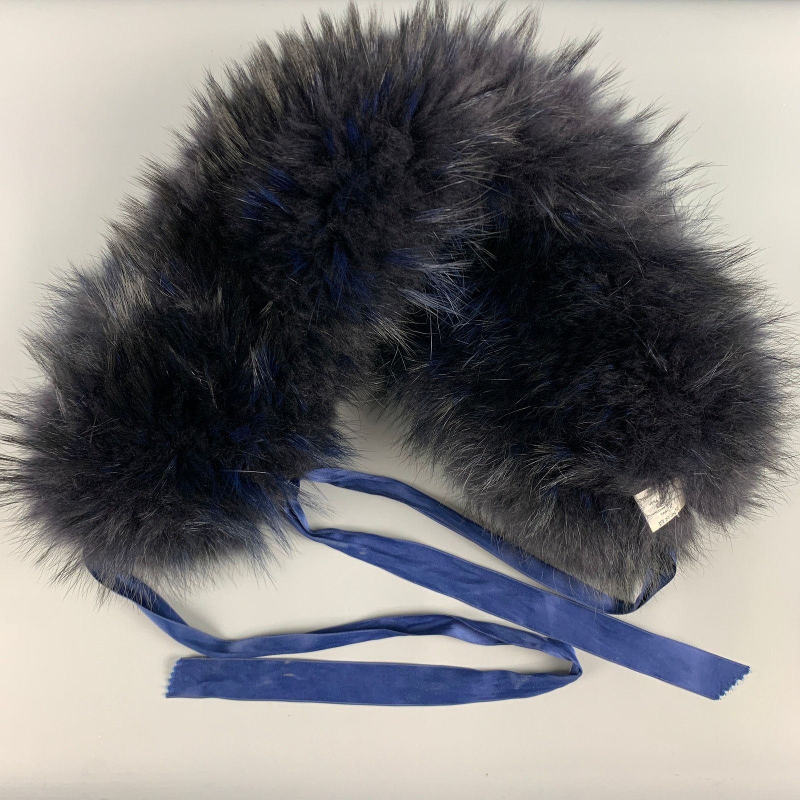 Other MAURIZIO PECORARO Black Blue Raccoon Fur Scarf Size ONE SIZE - 1 Thumbnail