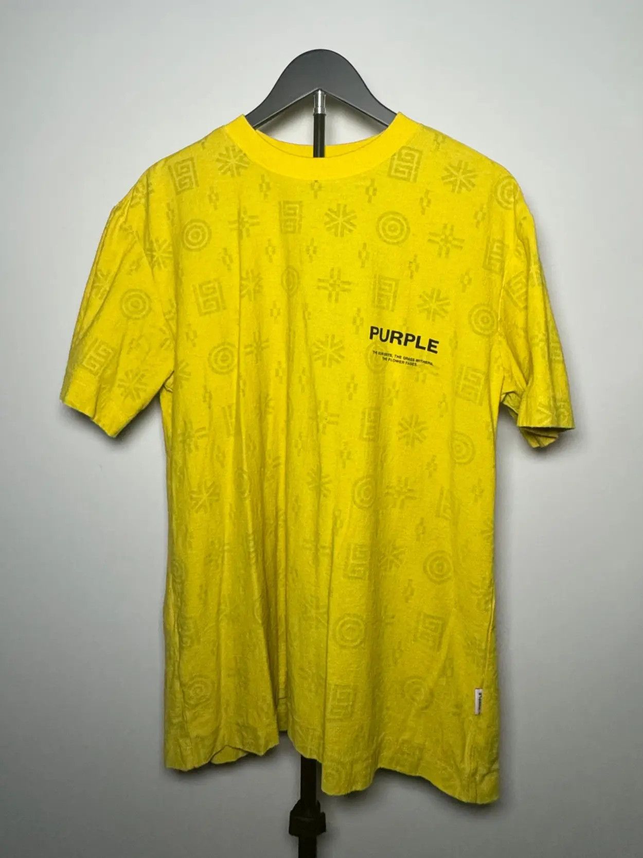 Purple Brand Purple Brand Textured Jersey Short Sleeve Tee Cyber Yellow Size US M / EU 48-50 / 2 - 1 Thumbnail