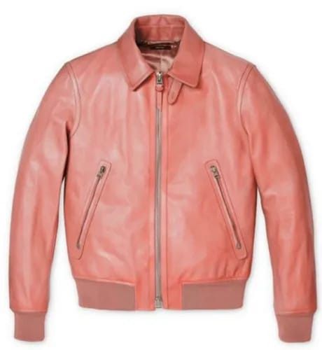 image of Tom Ford O1Loc1C0124 Tfl747 Lamb Leather Jacket In Pink, Men's (Size Large)