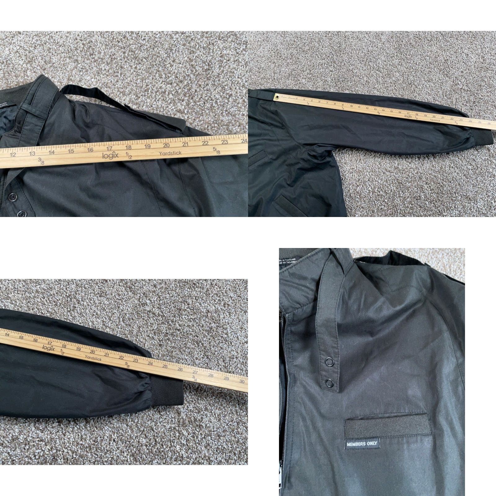 Members Only VTG Members Only Cafe Racer Jacket Men Short Windbreaker Black 46 Zip Up Lightweight Fall Winter Spring 80s 90s Retro Epaulets Stand-Up Collar Casual Size US S / EU 44-46 / 1 - 8 Thumbnail