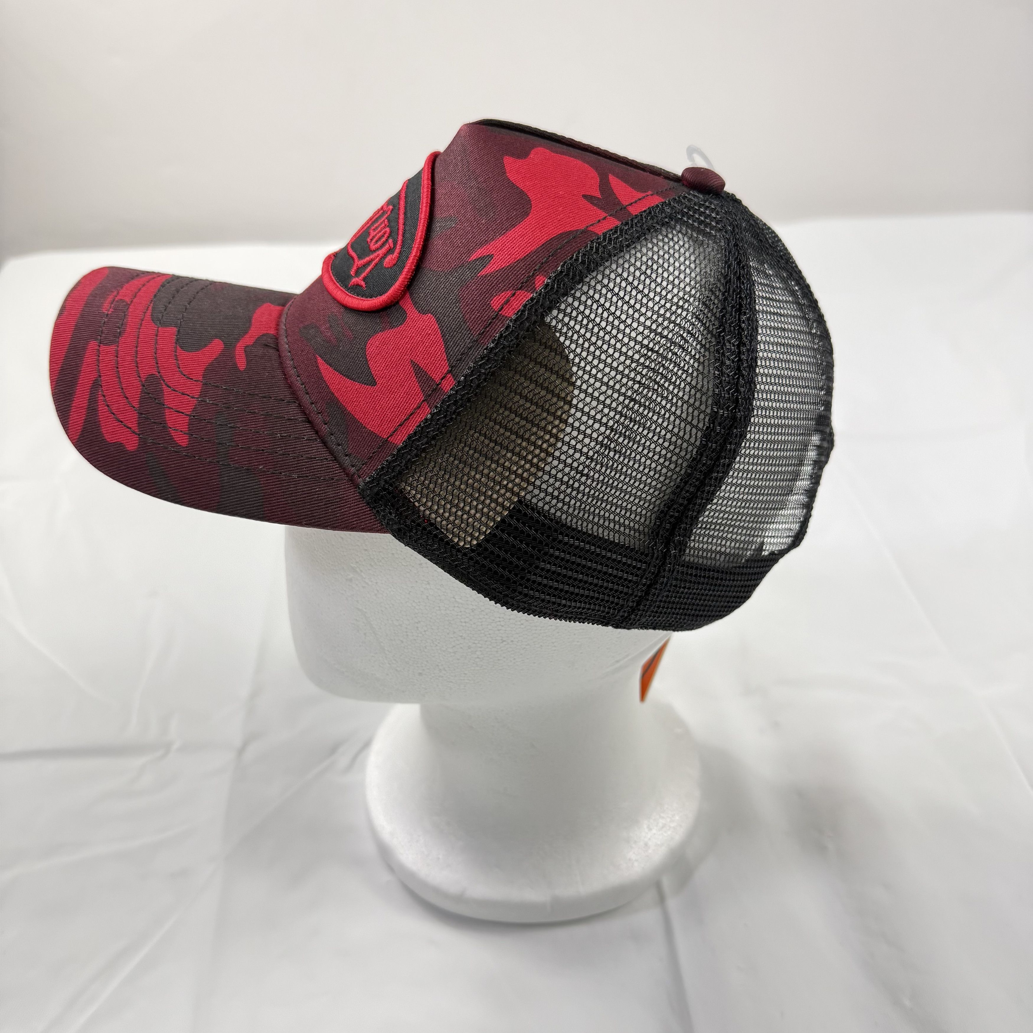 Von Dutch Von Dutch Red Black Camo Trucker Hat Snapback Mesh Cap Size ONE SIZE - 4 Thumbnail