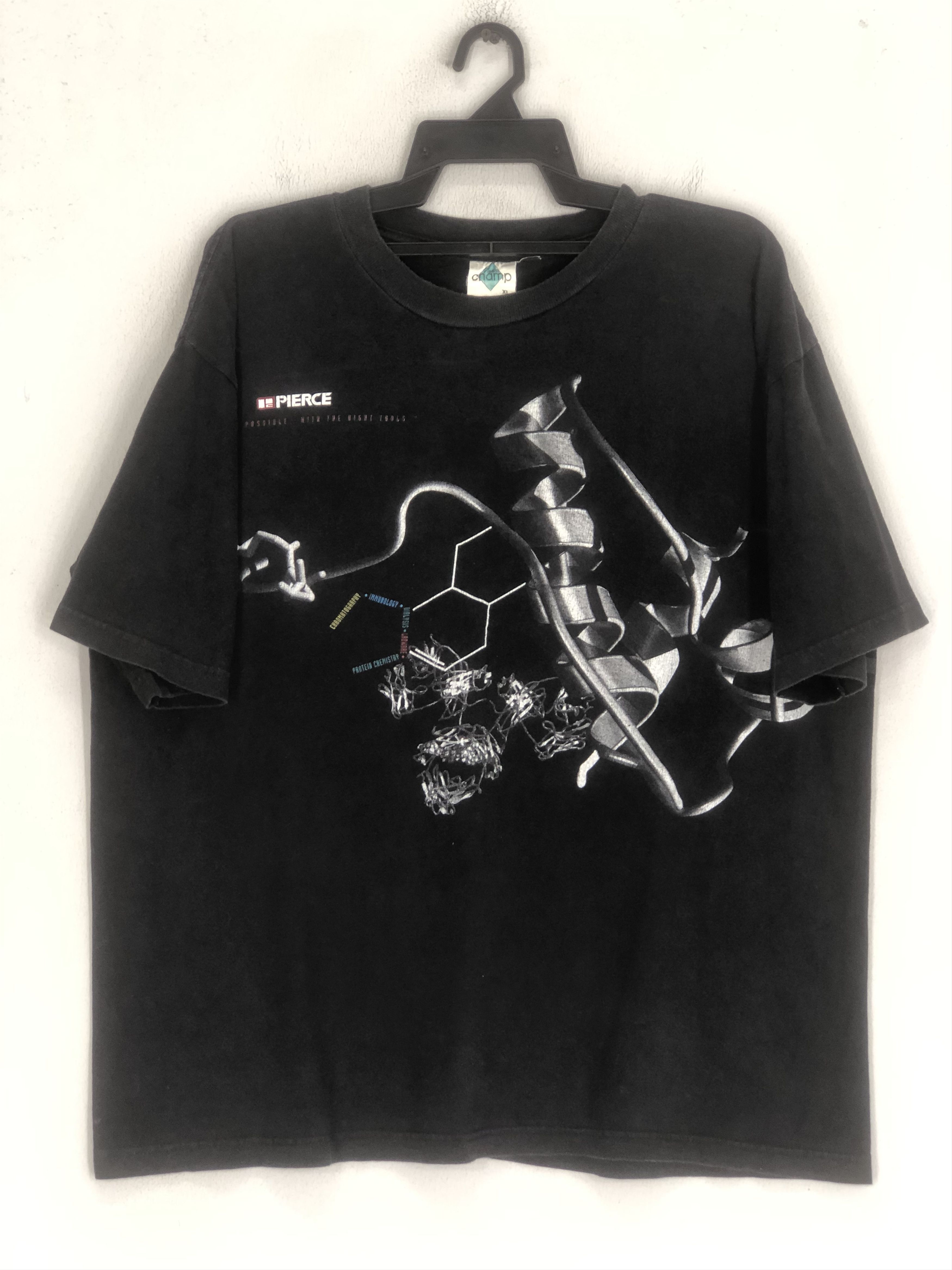 Vintage Vintage 90s PIERCE Industrial ART Rare Tee Size US XL / EU 56 / 4 - 1 Thumbnail