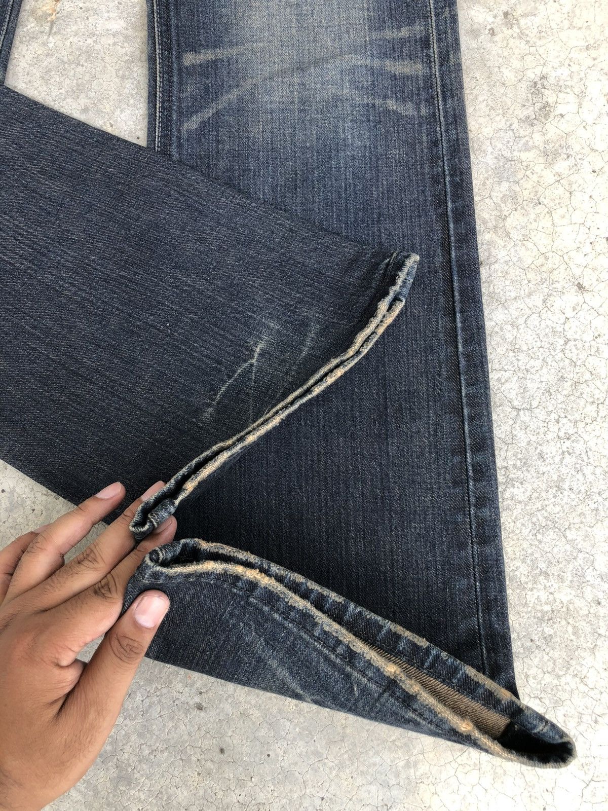 If Six Was Nine Japanese Lee Flared Jeans Distressed Denim Size US 32 / EU 48 - 17 Thumbnail
