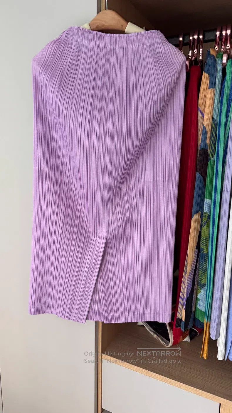 Issey Miyake Issey Miyake size:3 Pink Purple Midi Skirt Size 31" - 2 Thumbnail