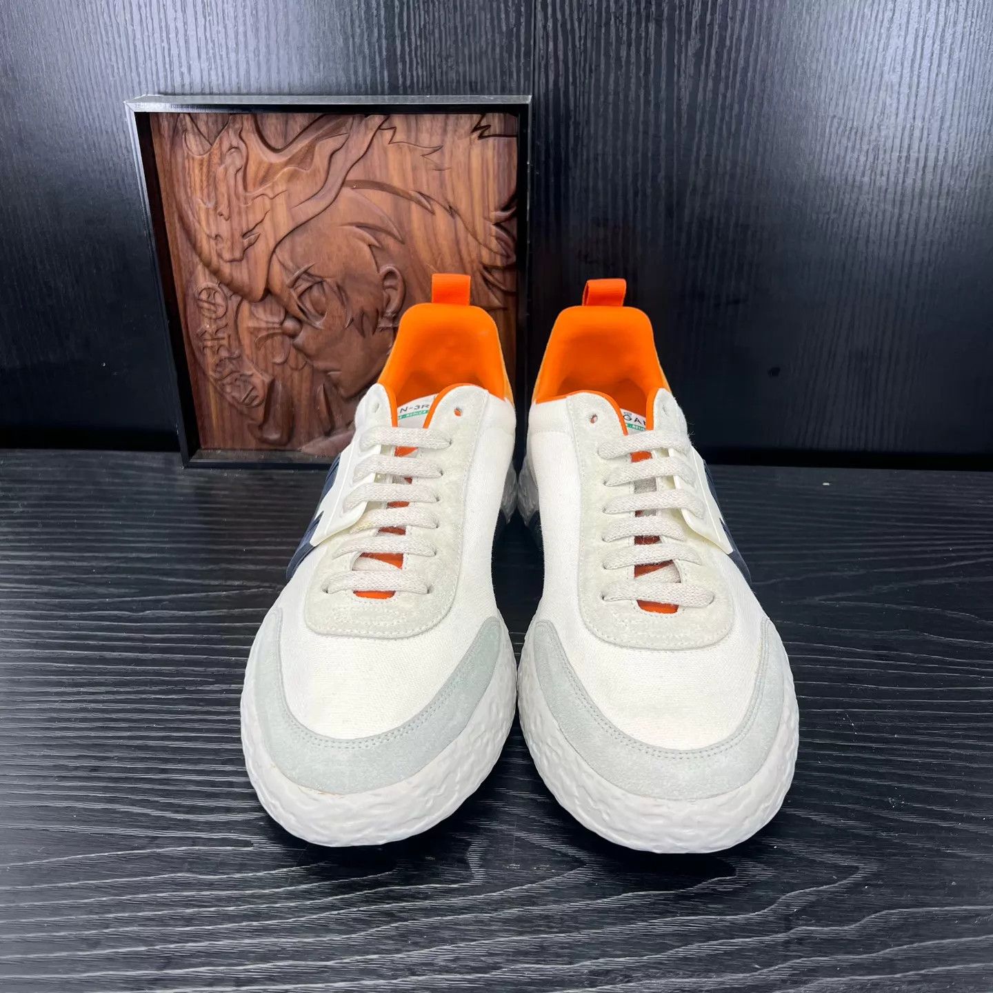 Hogan HOGAN White Orange Colorblock Sneakers US9 Worn Once Size US 9 / EU 42 - 2 Thumbnail