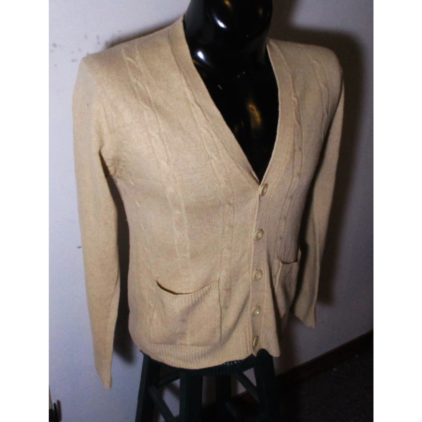 Vintage VINTAGE PAUL SCHRADER Cardigan Sweater Men Tan 100% Cashmere Size 38 Short Long Sleeve Button Down Pretty Size US M / EU 48-50 / 2 - 3 Thumbnail