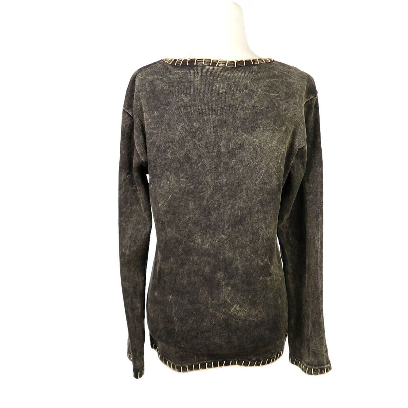 Vintage Vintage Y2K black stone washed hippy plant long sleeve Shirt M Size M / US 6-8 / IT 42-44 - 4 Thumbnail