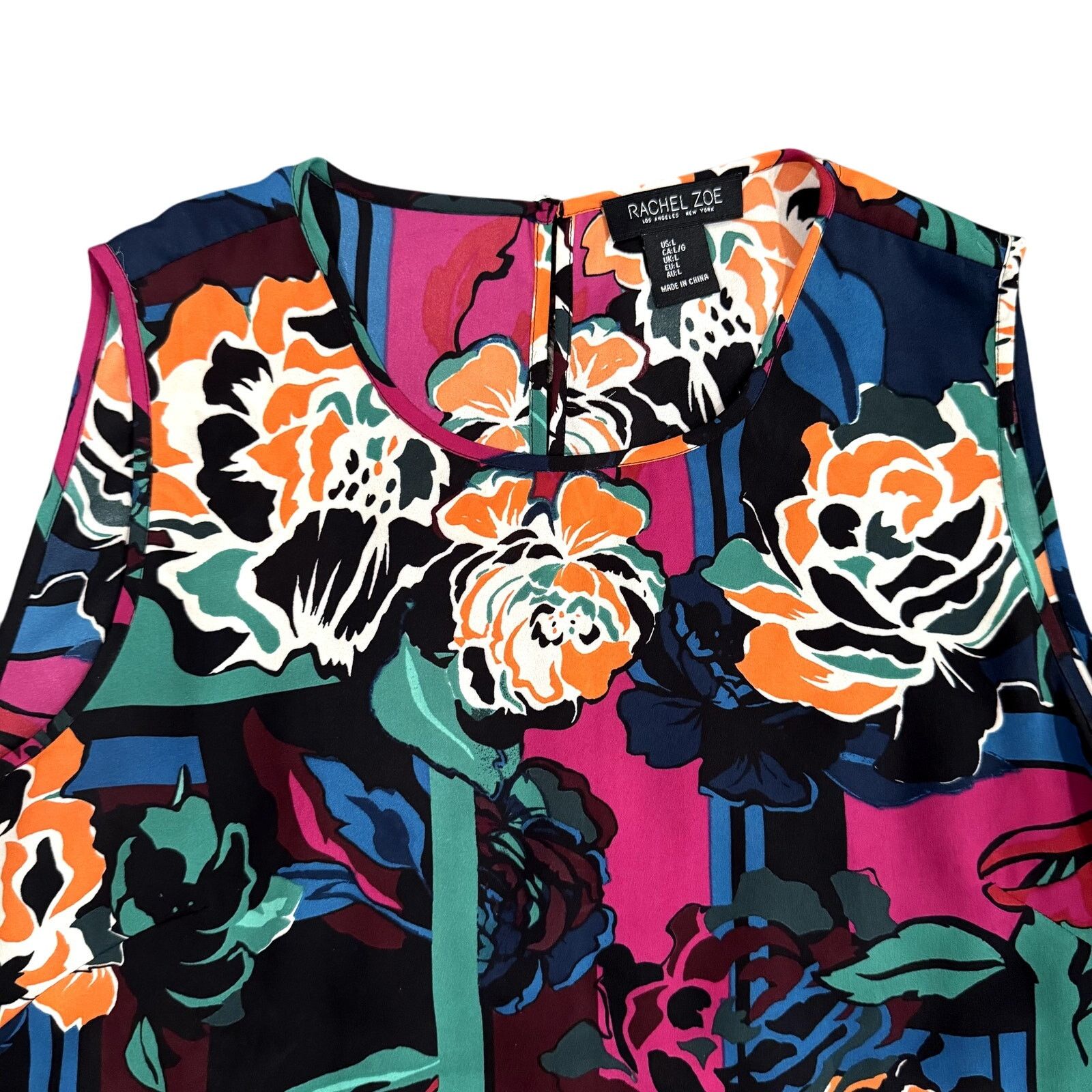 Rachel Zoe Rachel Zoe Abstract Floral Tank Top Blouse in Multi, Size L Size L / US 10 / IT 46 - 2 Thumbnail
