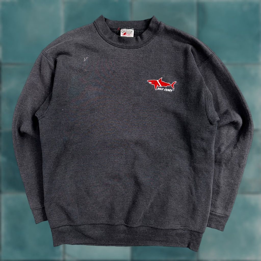 Vintage VINTAGE Oneita Sweatshirt Men XL Black Ocean Logo 90s College Sports Crewneck Pullover Size US XL / EU 56 / 4 - 1 Thumbnail