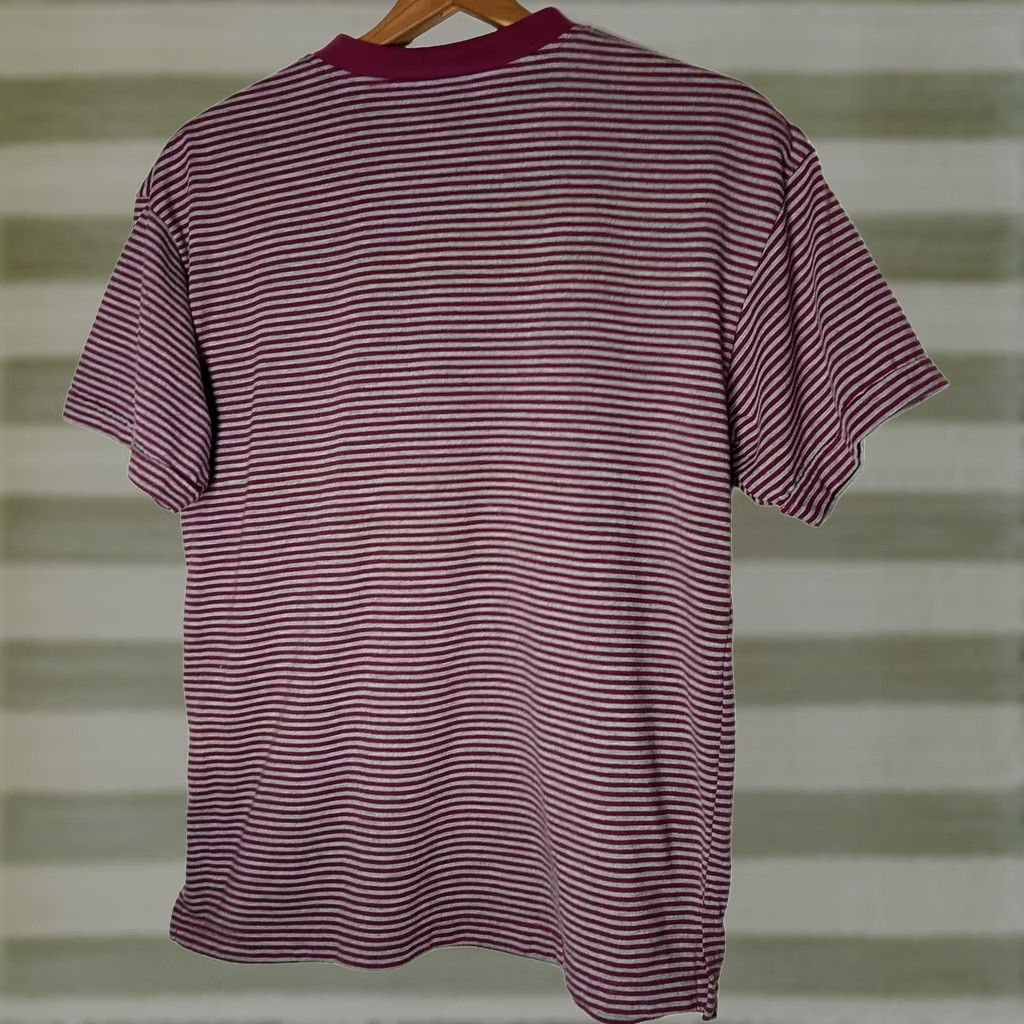 Vintage Bold Spirit Shirt Retro Stripe Vintage Grunge Pink Gray Womens Casual S 3 Button Crew Neck Size S / US 4 / IT 40 - 1 Thumbnail