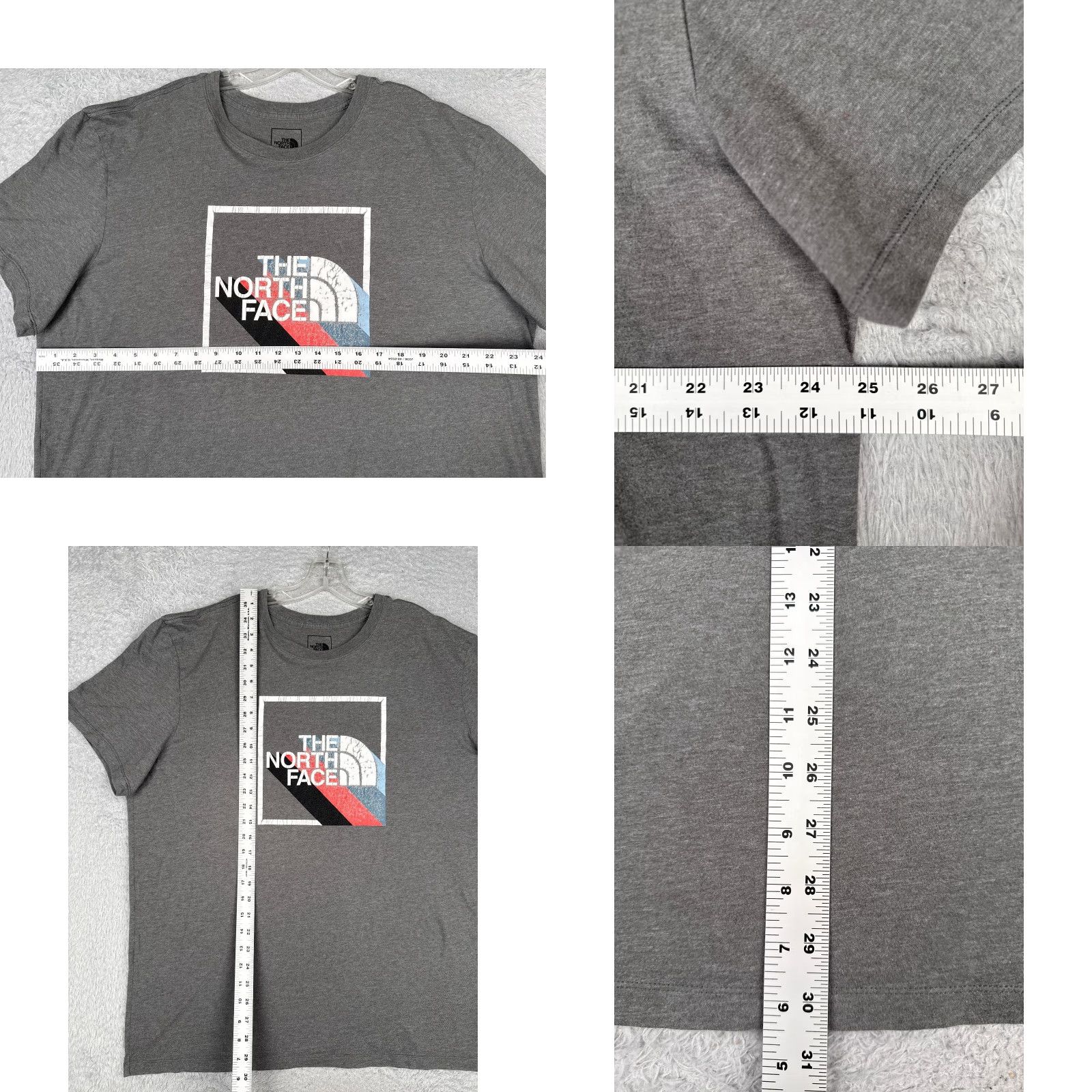 The North Face The North Face Shirt Men 2XL Gray Slim Fit Crew Neck Cotton Blend T-Shirt Logo All Seasons Breathable Regular Mens Size US XXL / EU 58 / 5 - 8 Thumbnail