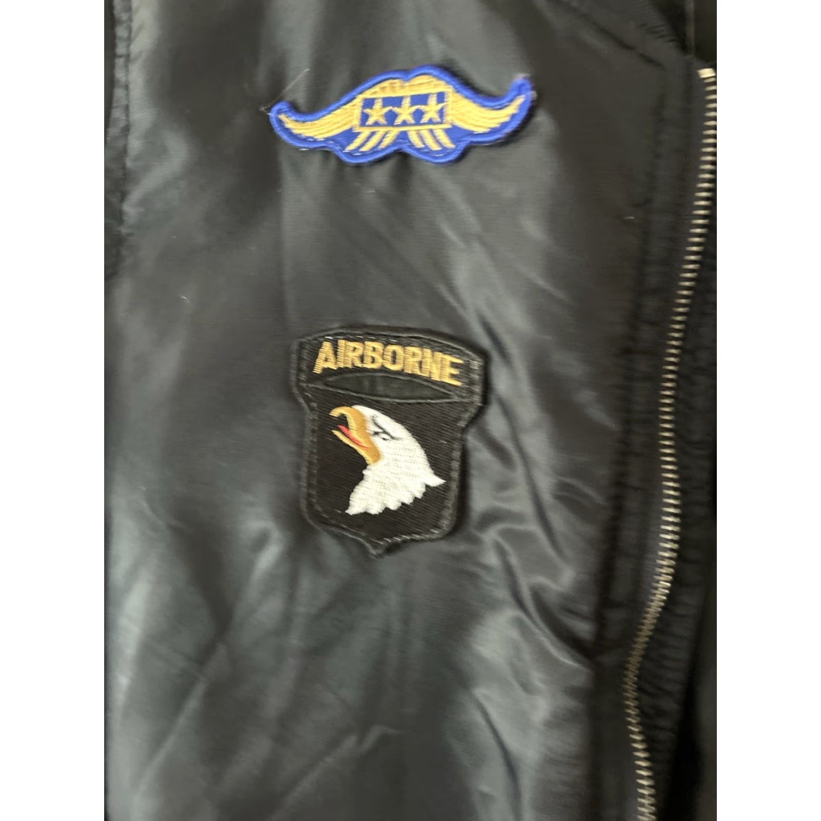 Vintage Xray Jeans Men's Small Black Bomber Flight Jacket With Patches Size US 29 - 6 Thumbnail