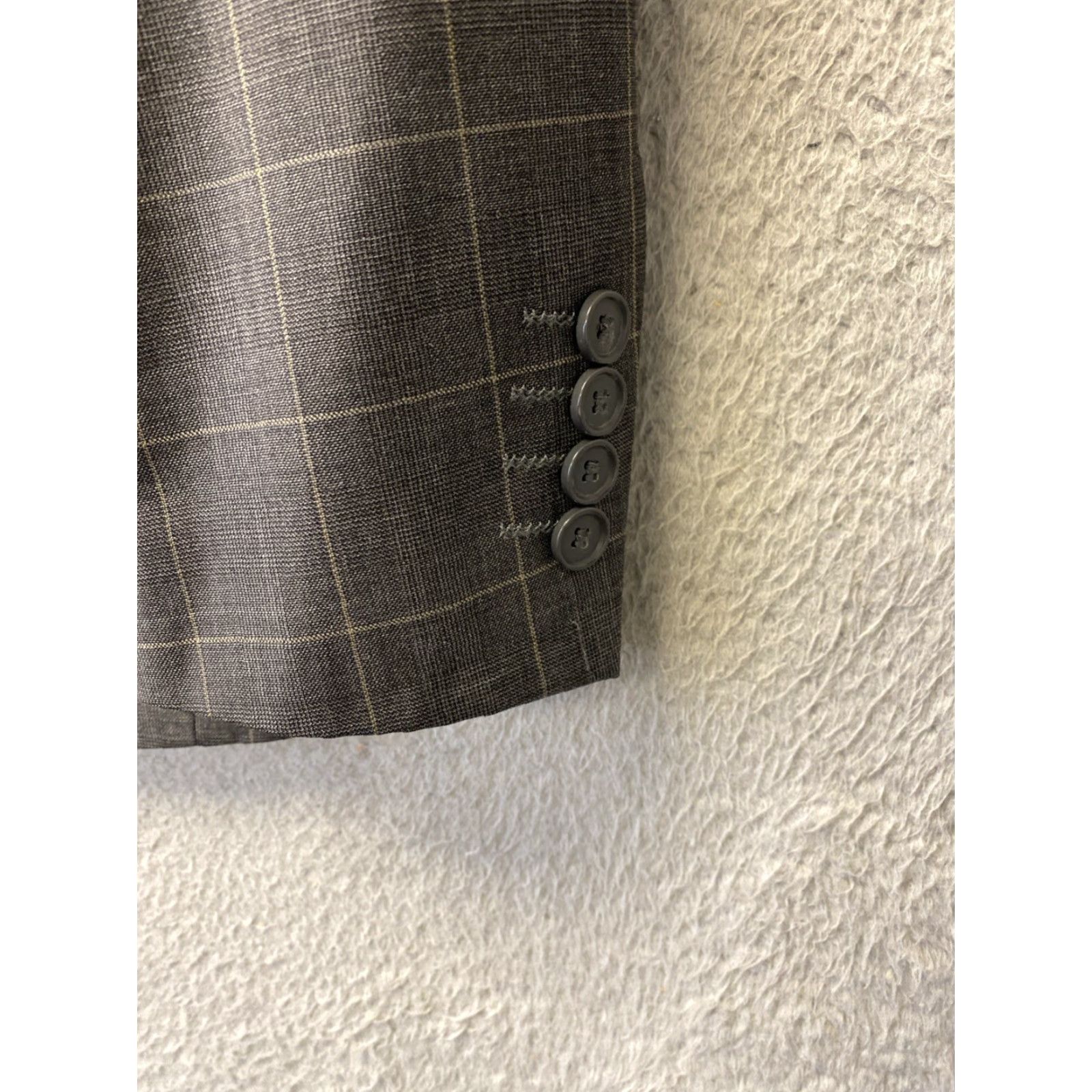 Vintage VINTAGE Combatant Gentlemen Blazer Jacket Glen Plaid Wool Size 34 Slim Brown Mens Size 34R - 3 Thumbnail