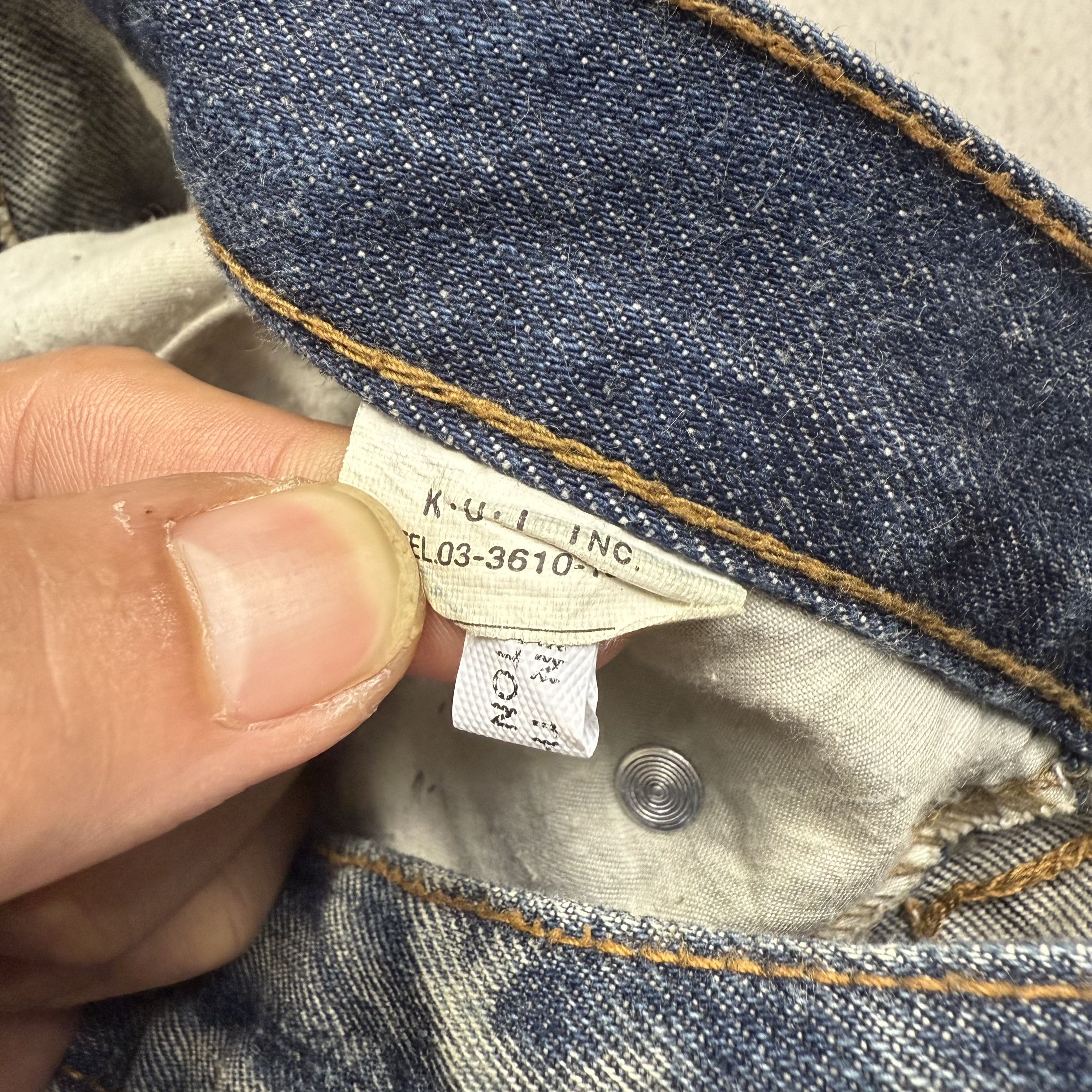Japanese Brand KUI Distressed Whiskers Flare Jeans Size US 30 / EU 46 - 8 Thumbnail