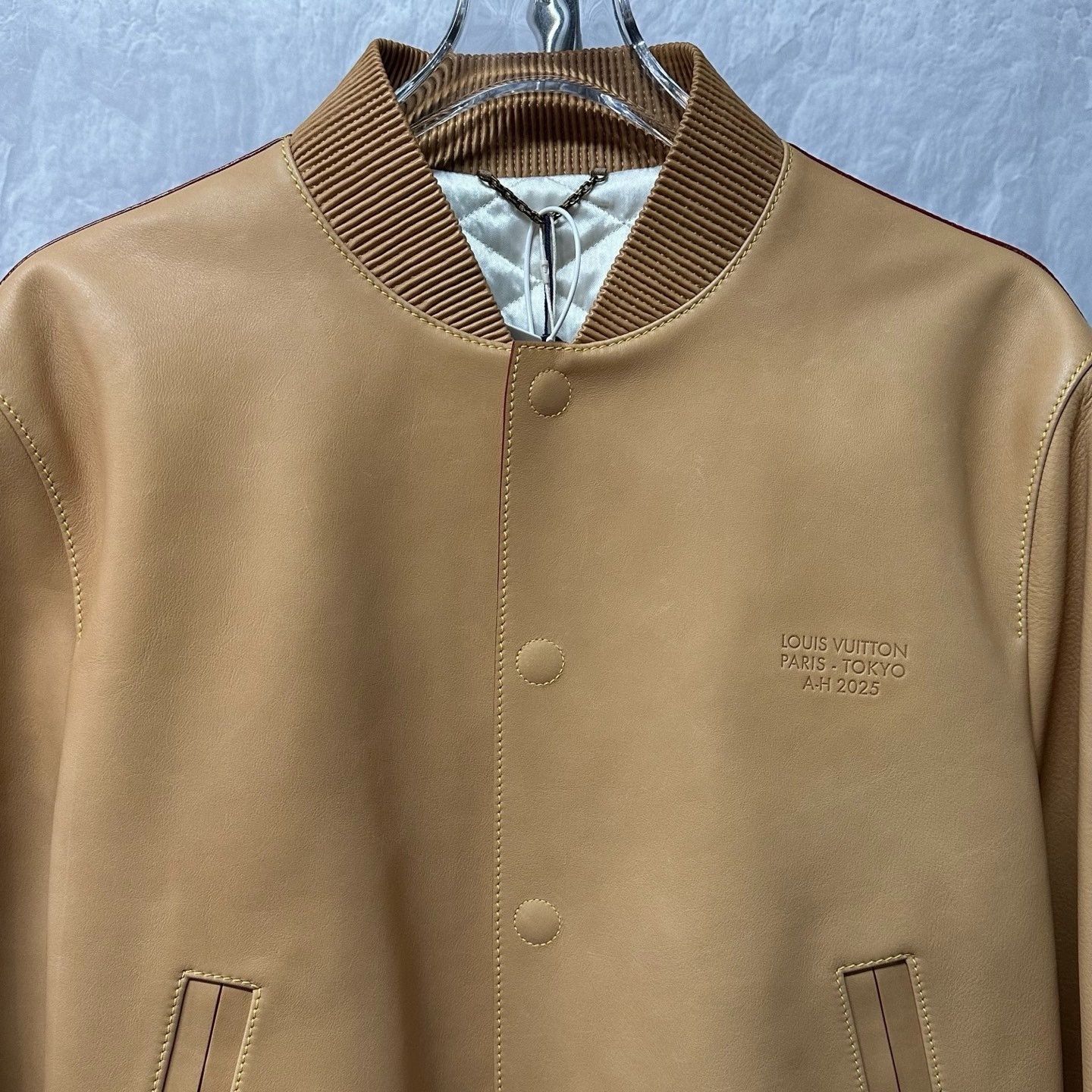 Nigo Louis Vuitton Nigo FW25 Embossed Logo Leather Jacket Size US XXS / EU 40 - 2 Thumbnail