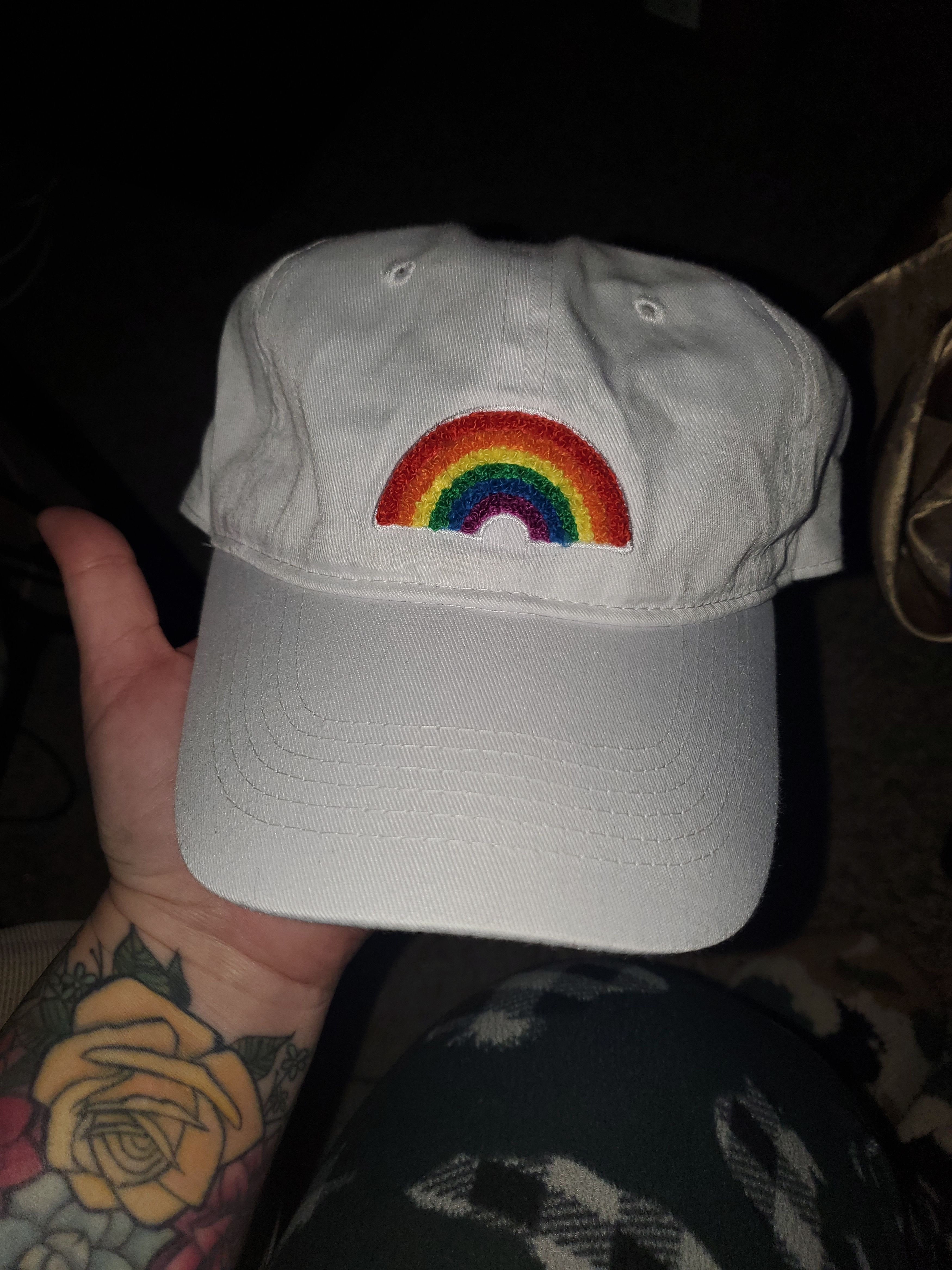 Other White hat with rainbow accent Size ONE SIZE - 1 Thumbnail