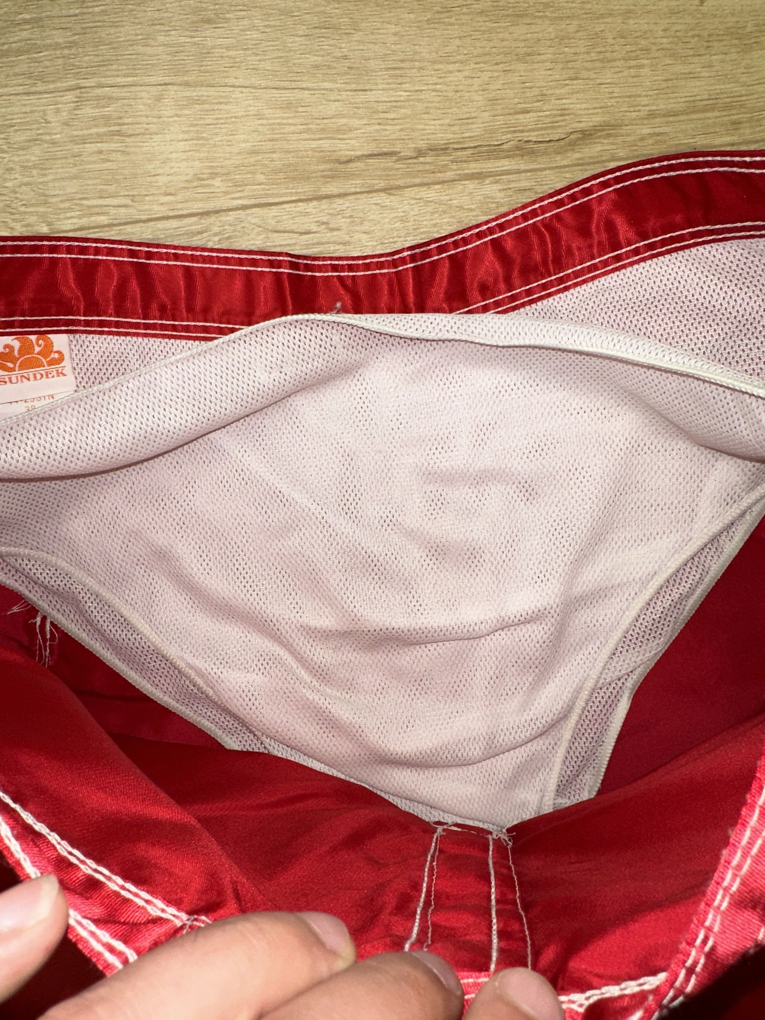Sundek Sundek Swim Shorts Men's Size 38 Made USA Rainbow Stripe Red Size US 38 / EU 54 - 5 Thumbnail