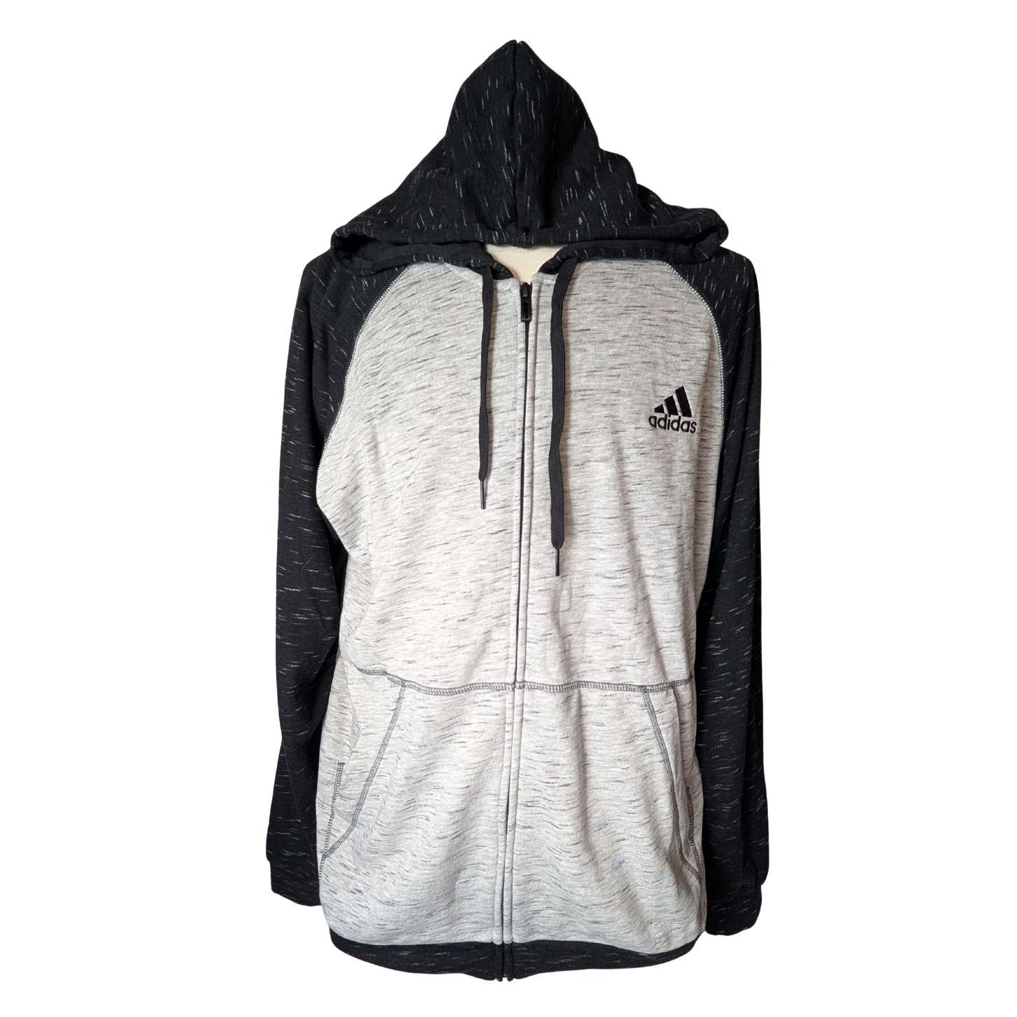 Adidas Adidas Essentials Mélange Small Logo Hoodie Full Zip Jacket Size US XL / EU 56 / 4 - 1 Thumbnail