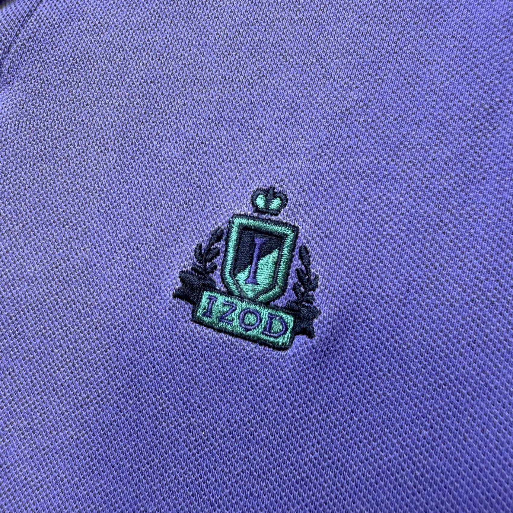 Izod VINTAGE IZOD Polo Shirt Mens M Purple Solid Cotton Short Sleeve Casual Knit Size US M / EU 48-50 / 2 - 2 Thumbnail