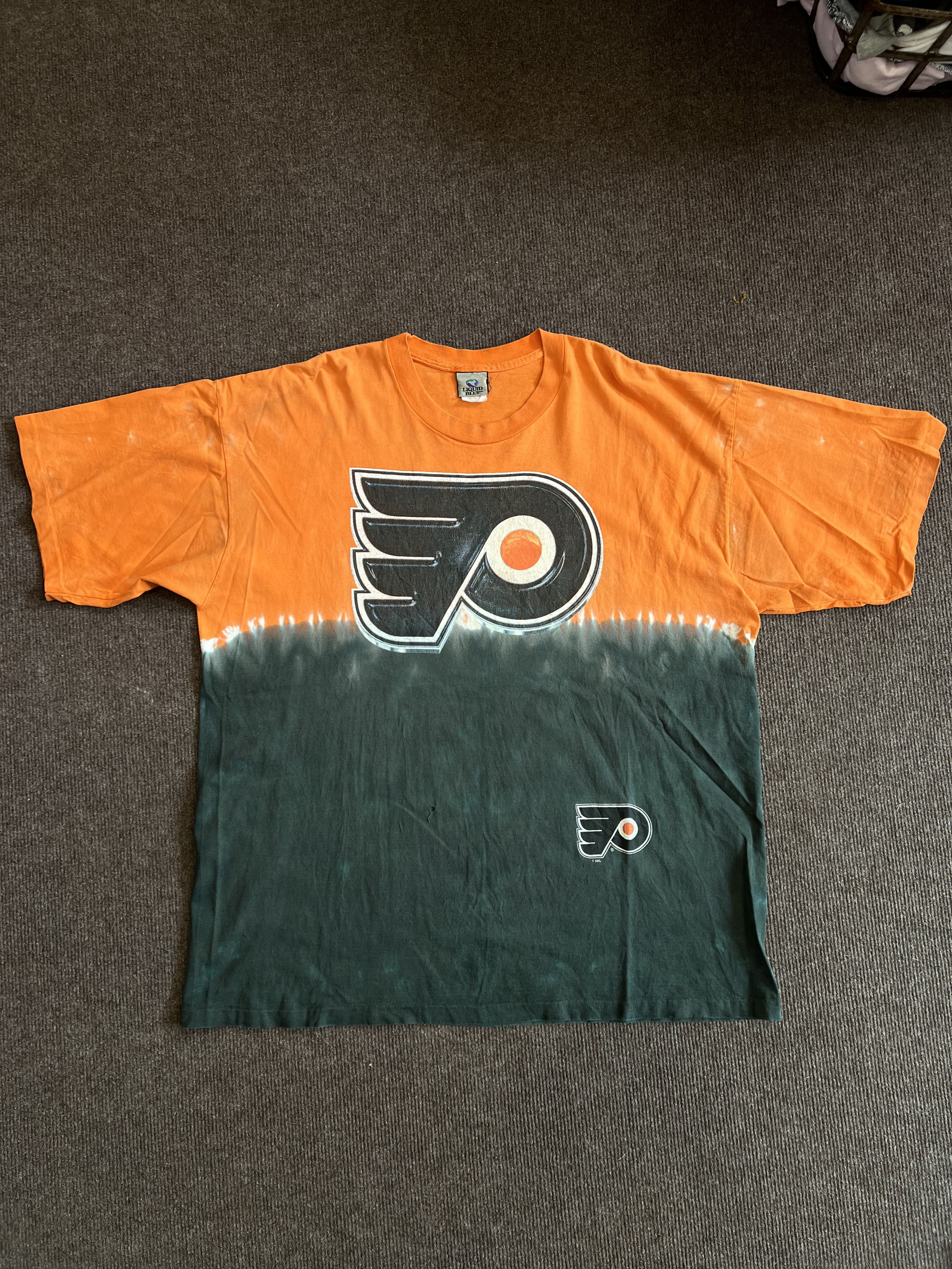 NHL Vintage 90s Liquid Blue NHL Philadelphia Flyers Tie Dye Tee Size US XXL / EU 58 / 5 - 11 Thumbnail