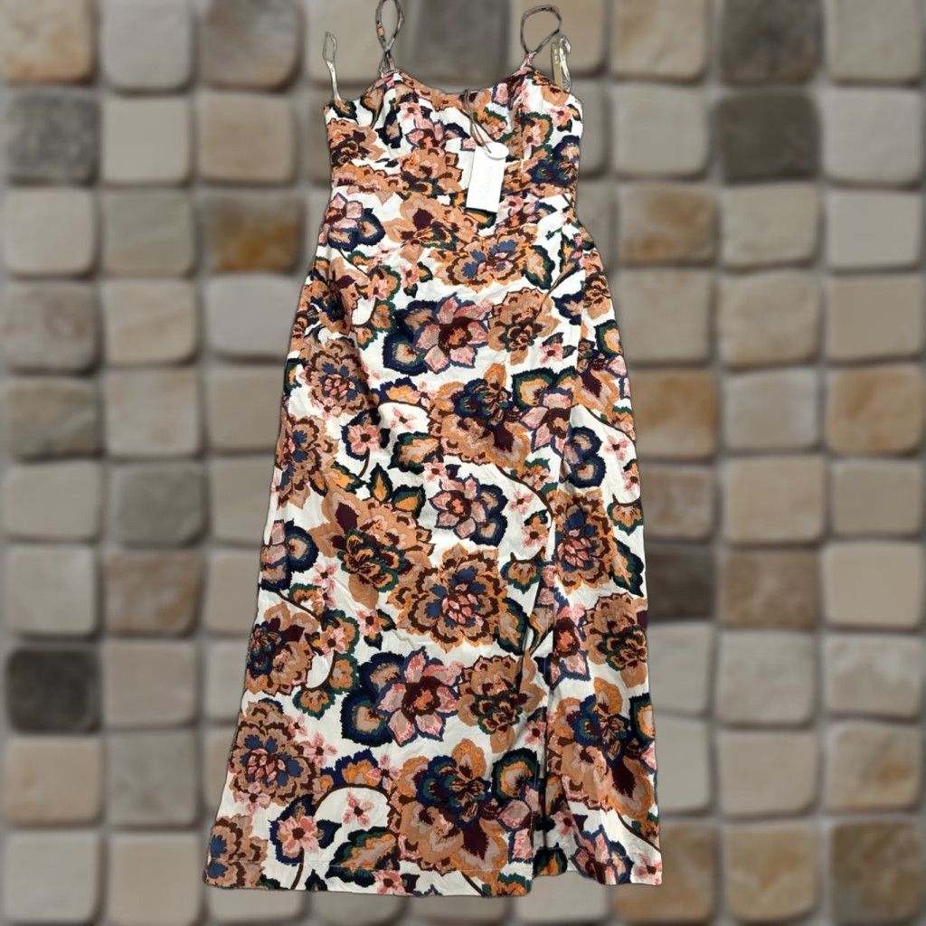 CLEOBELLA Geraldine Midi Dress Womens Small Multicolor Cotton Desert Floral New