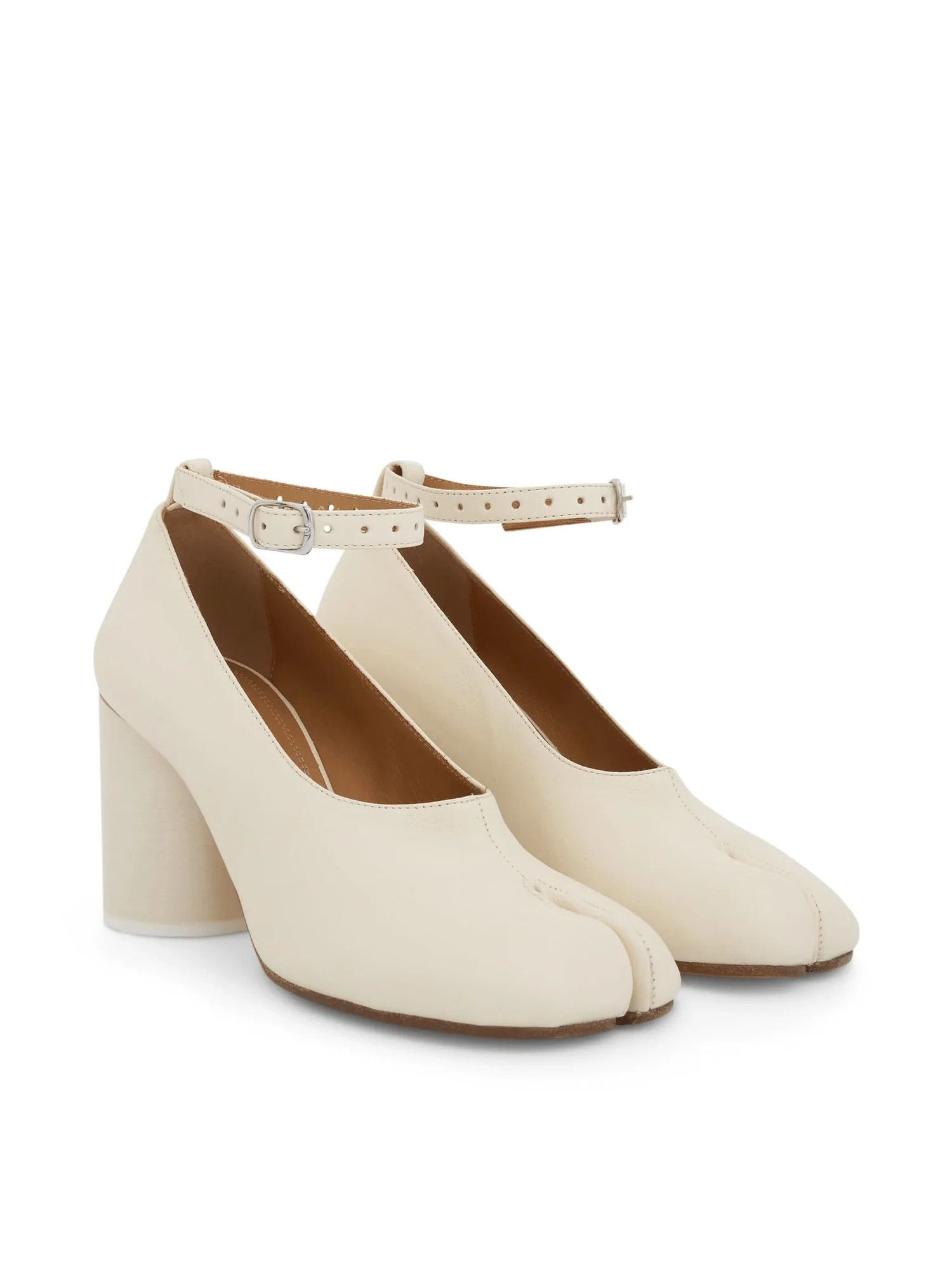 Maison Margiela oc11z0825 Tabi Nappa Heeled Pumps in White Size US 9 / IT 39 - 2 Thumbnail