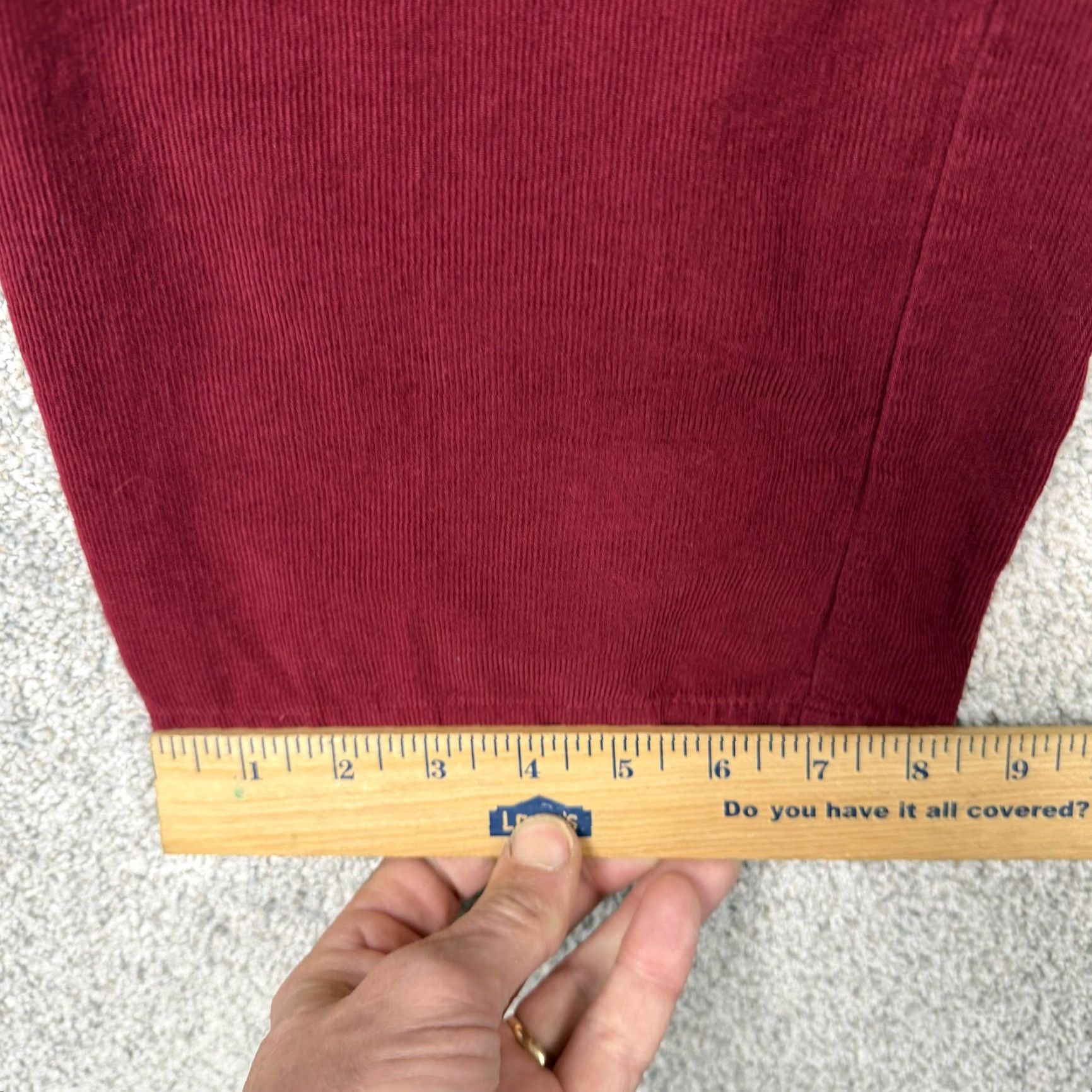 Vintage Country Store Pants Women S Maroon Red Corduroy Elastic Waist Relaxed Straight Leg Size 28" / US 6 / IT 42 - 3 Thumbnail